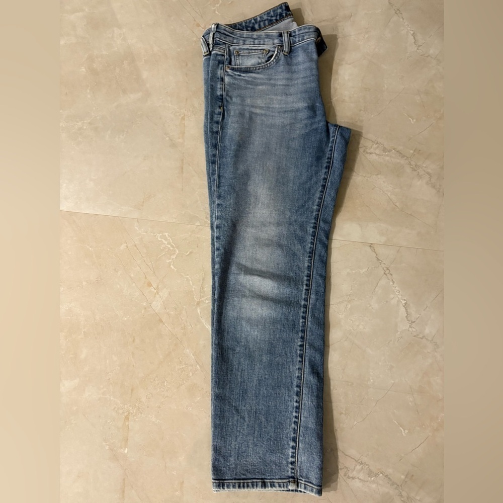 Lauren Ralph Lauren Estate Distressed Denim Jeans light wash denim zip button - Picture 7 of 10